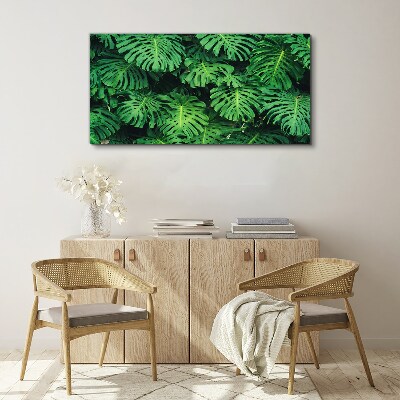Tropical Leaf Mosaic Print on canvas