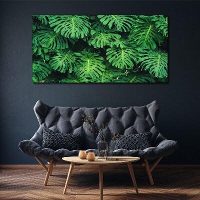 Tropical Leaf Mosaic Print on canvas