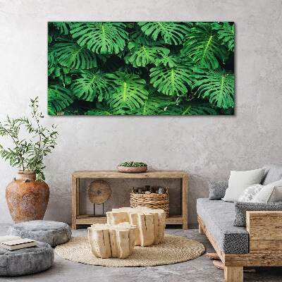 Tropical Leaf Mosaic Print on canvas