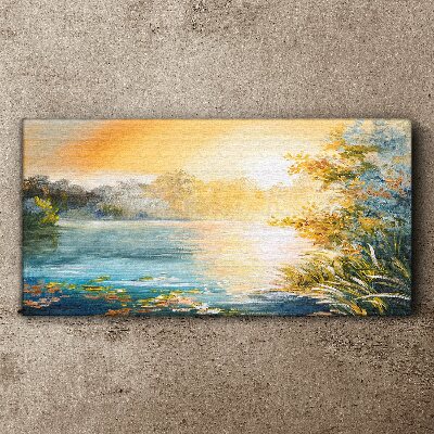 Morning calm by the river Print on canvas