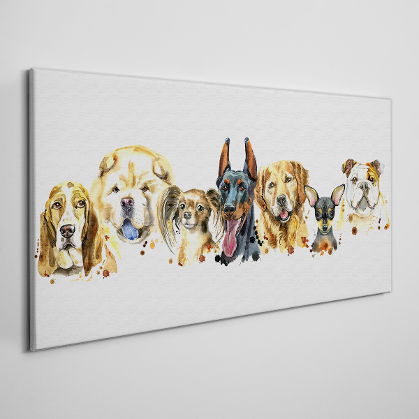 Dog friendships in colors Canvas wall art