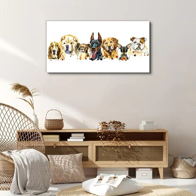 Dog friendships in colors Canvas wall art