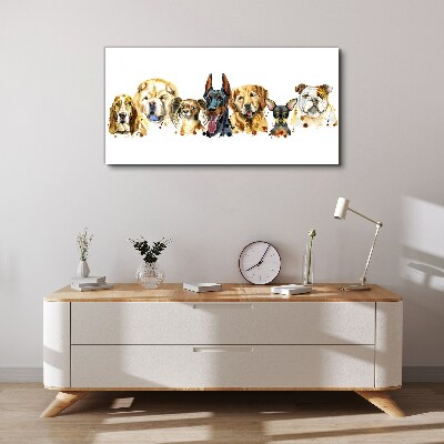 Dog friendships in colors Canvas wall art