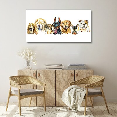 Dog friendships in colors Canvas wall art