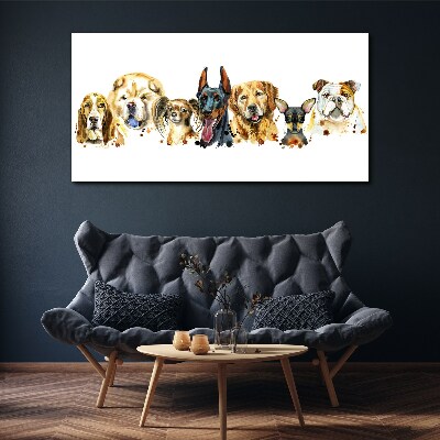 Dog friendships in colors Canvas wall art