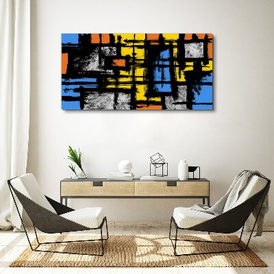 Abstract composition of colors Canvas wall art