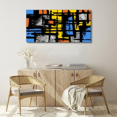 Abstract composition of colors Canvas wall art
