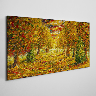 Golden autumn landscape Canvas wall art