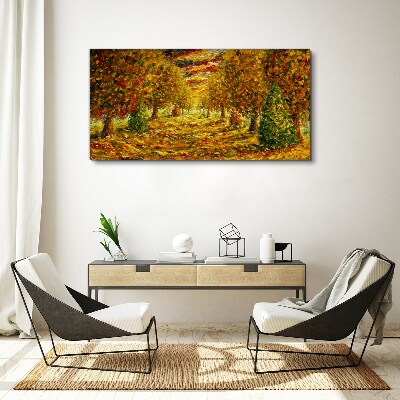 Golden autumn landscape Canvas wall art