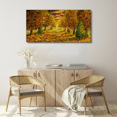 Golden autumn landscape Canvas wall art