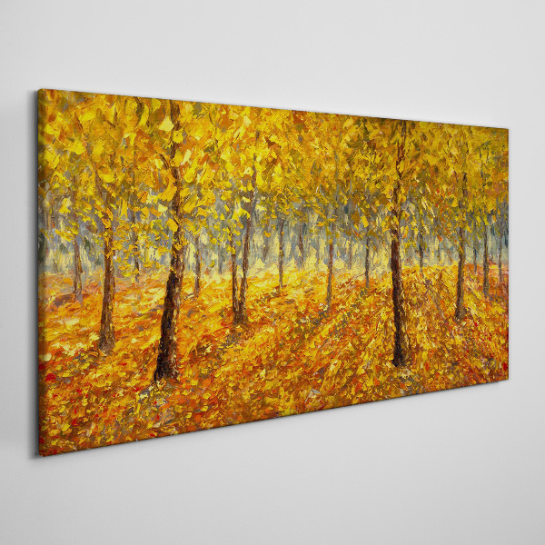 Golden forest in autumn aura Print on canvas