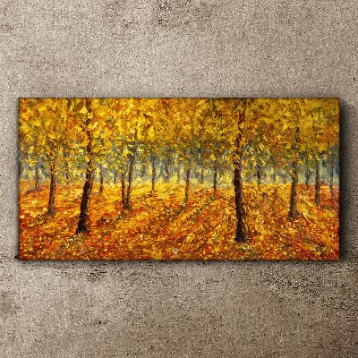 Golden forest in autumn aura Print on canvas