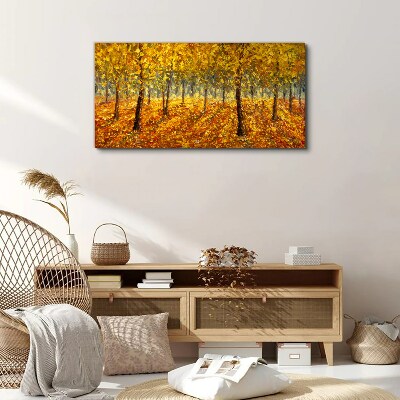 Golden forest in autumn aura Print on canvas