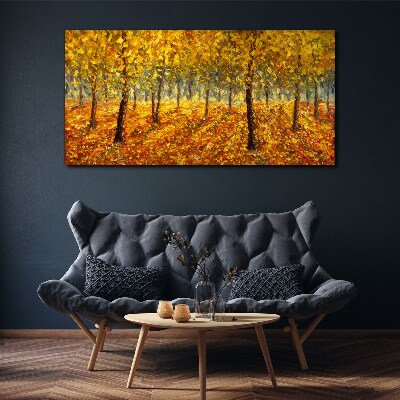 Golden forest in autumn aura Print on canvas