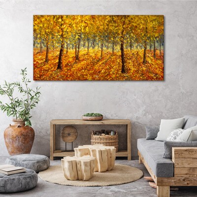 Golden forest in autumn aura Print on canvas