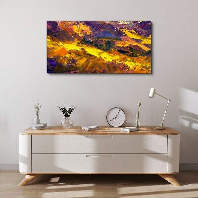 An expressive landscape in intense colors. Canvas wall art