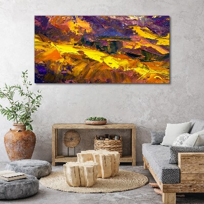 An expressive landscape in intense colors. Canvas wall art