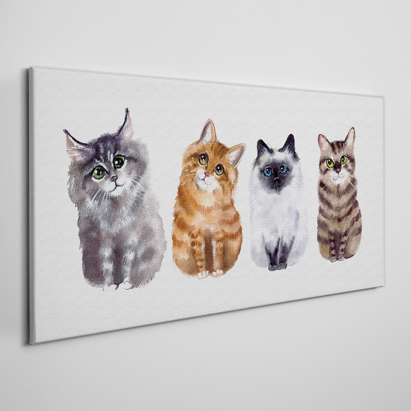 Cats in different shades Print on canvas
