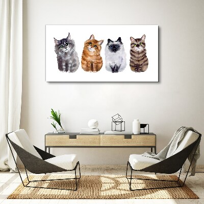 Cats in different shades Print on canvas