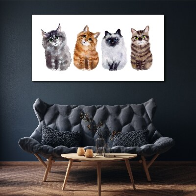 Cats in different shades Print on canvas