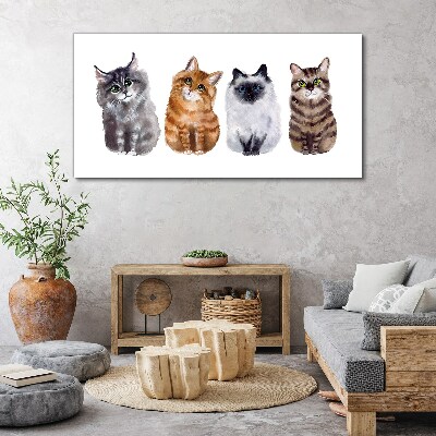 Cats in different shades Print on canvas