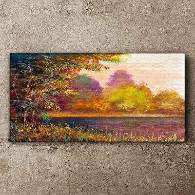 Painting water tree Canvas Wall art