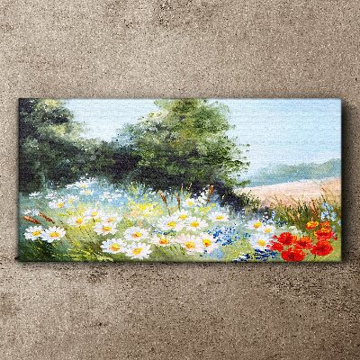 Summer meadows in full bloom Print on canvas