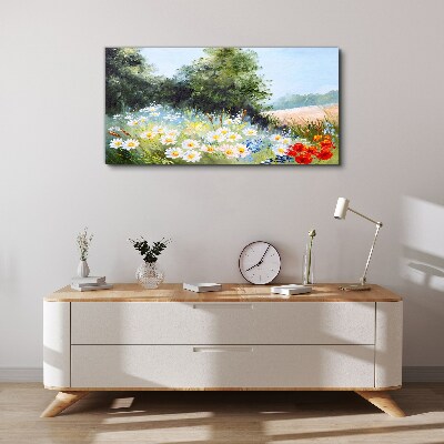 Summer meadows in full bloom Print on canvas