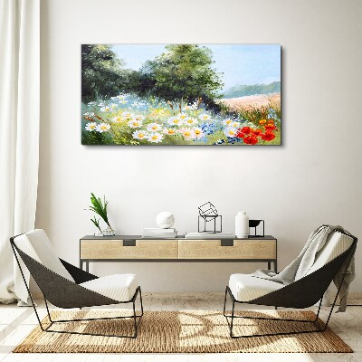 Summer meadows in full bloom Print on canvas