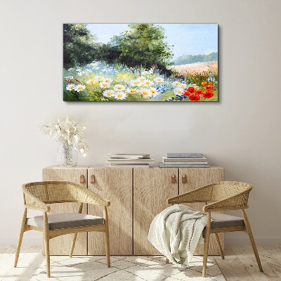 Summer meadows in full bloom Print on canvas