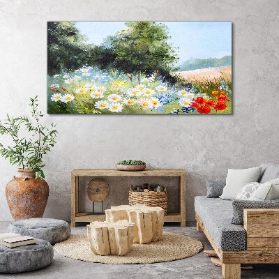 Summer meadows in full bloom Print on canvas