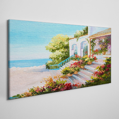 Nature flowers sea Canvas Wall art