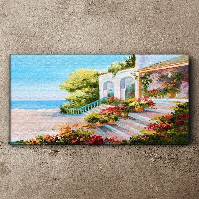 Nature flowers sea Canvas Wall art