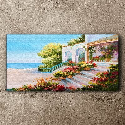 Summer seaside landscape Canvas wall art