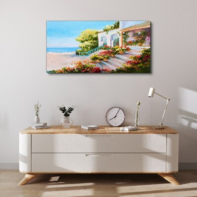 Summer seaside landscape Canvas wall art