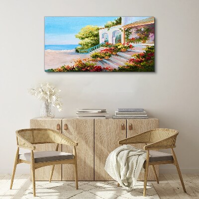 Summer seaside landscape Canvas wall art