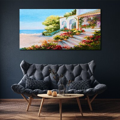 Nature flowers sea Canvas Wall art