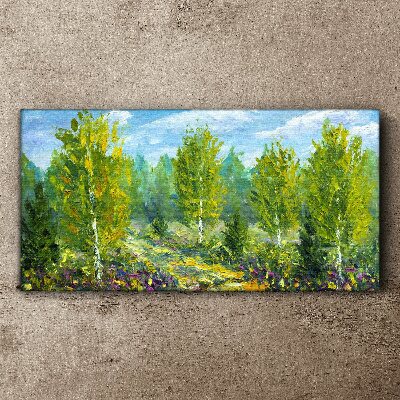 Spring trees in the green Canvas wall art