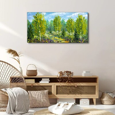 Spring trees in the green Canvas wall art