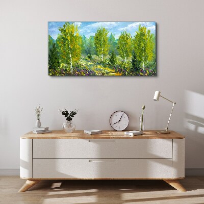 Spring trees in the green Canvas wall art