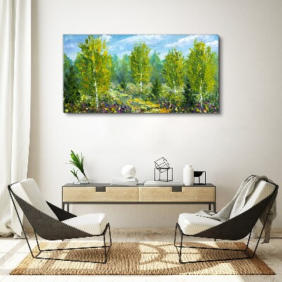 Spring trees in the green Canvas wall art