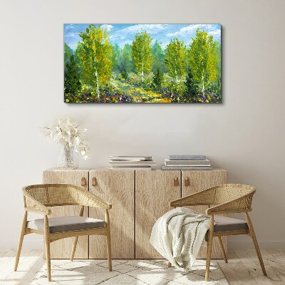 Spring trees in the green Canvas wall art