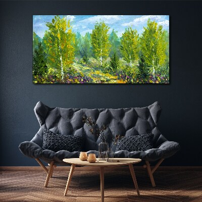 Spring trees in the green Canvas wall art