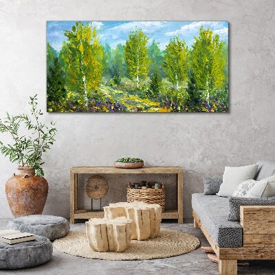 Spring trees in the green Canvas wall art