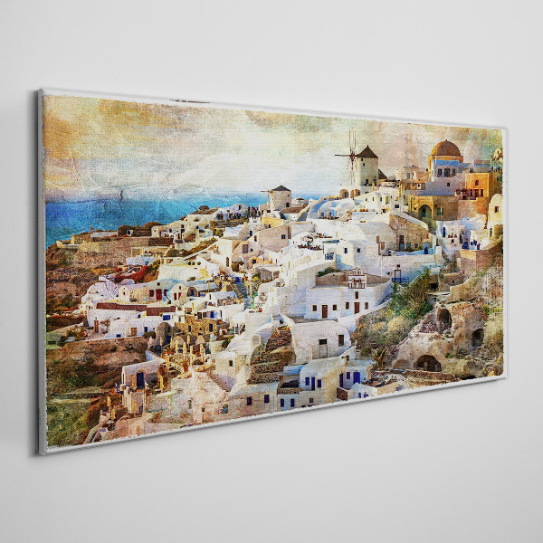 Santorini in the Sun Print on canvas