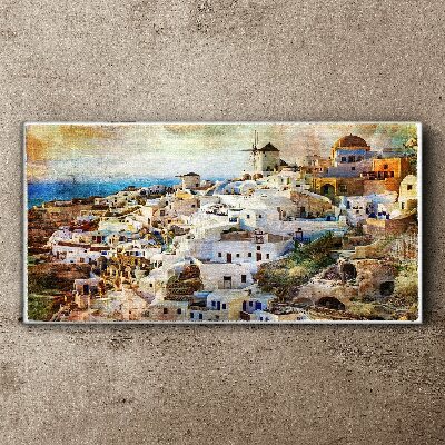 Santorini in the Sun Print on canvas
