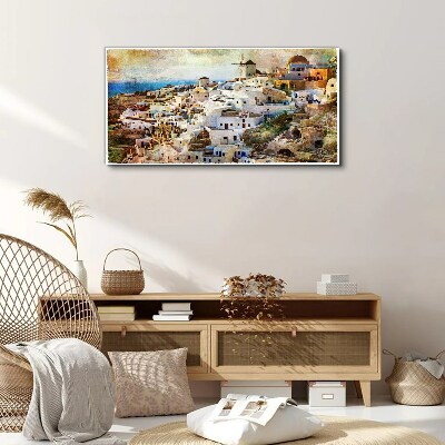Santorini in the Sun Print on canvas