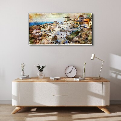 Santorini in the Sun Print on canvas