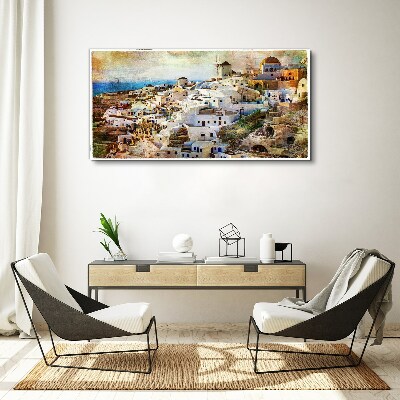 Santorini in the Sun Print on canvas