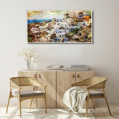 Santorini in the Sun Print on canvas